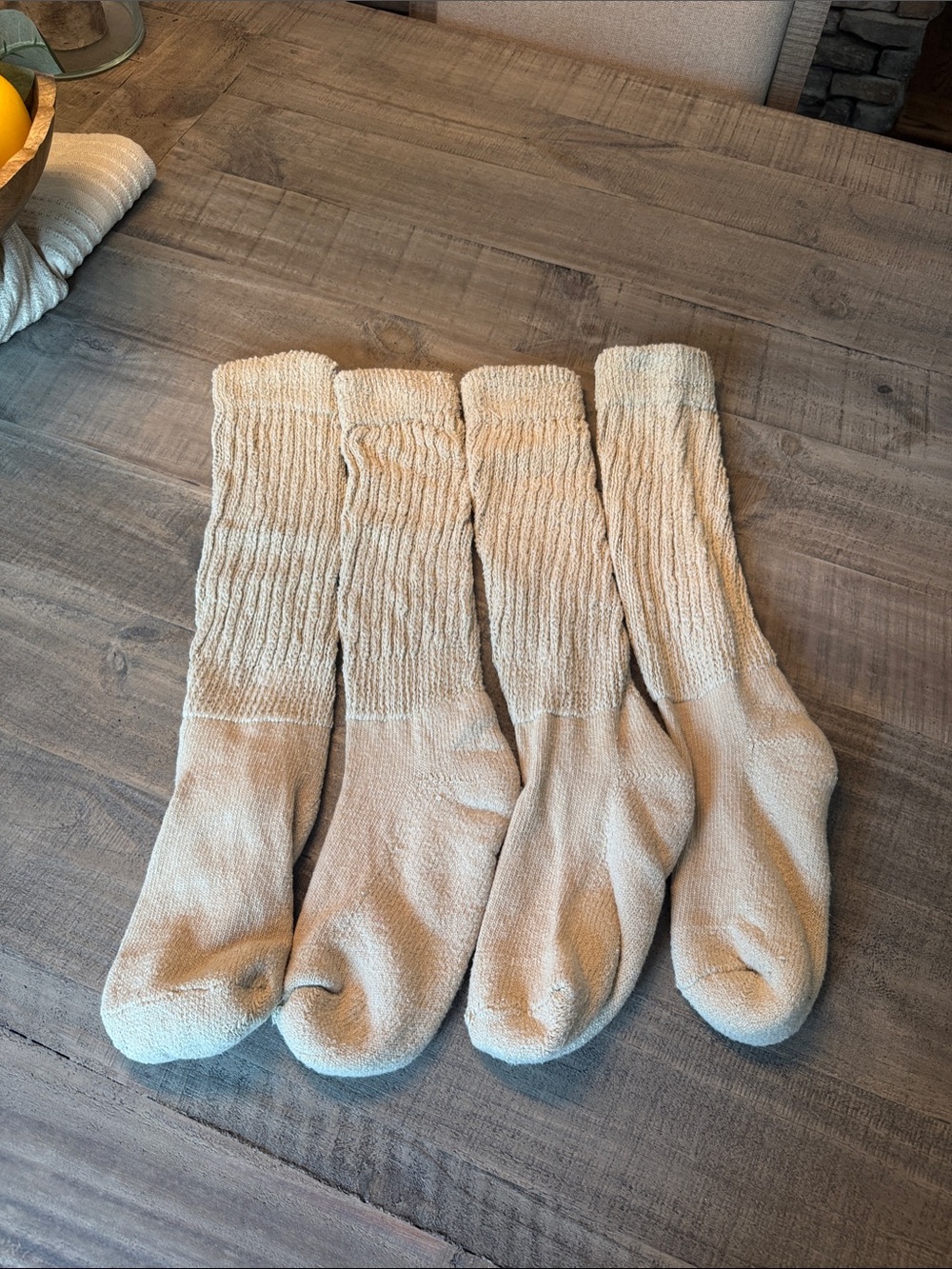 Classic extra long crew boot  Socks - Cream